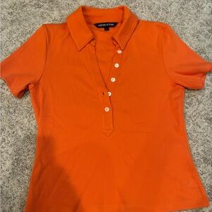 Veronica Beard Vibrant Orange Button Down Shirt